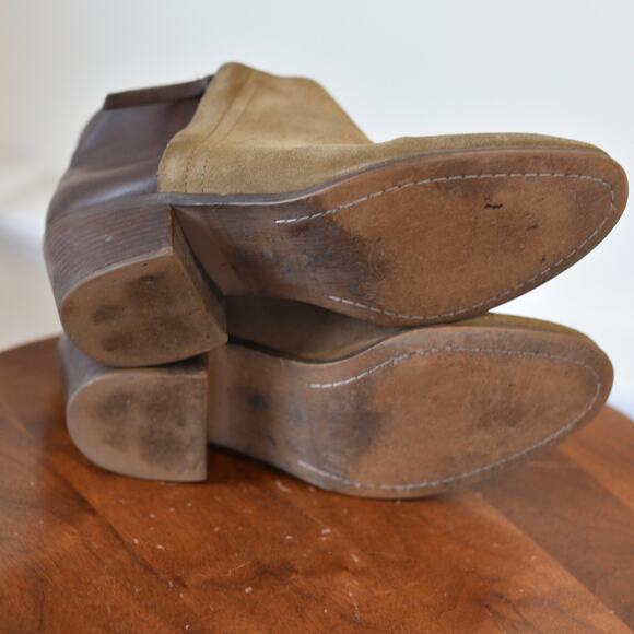Madewell Cait Western Booties | Two-Tone Suede & Leather | Fall Cowgirl Chic - Picture 8 of 10